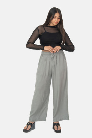 Light Grey Linen Palazzo