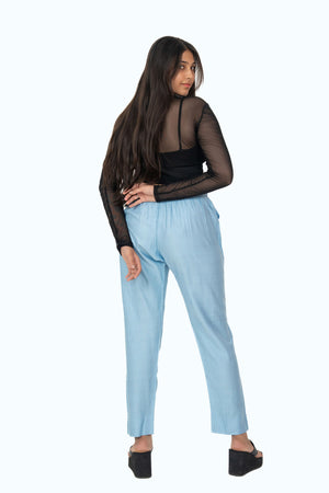 Baby Blue Rayon Silk Pants