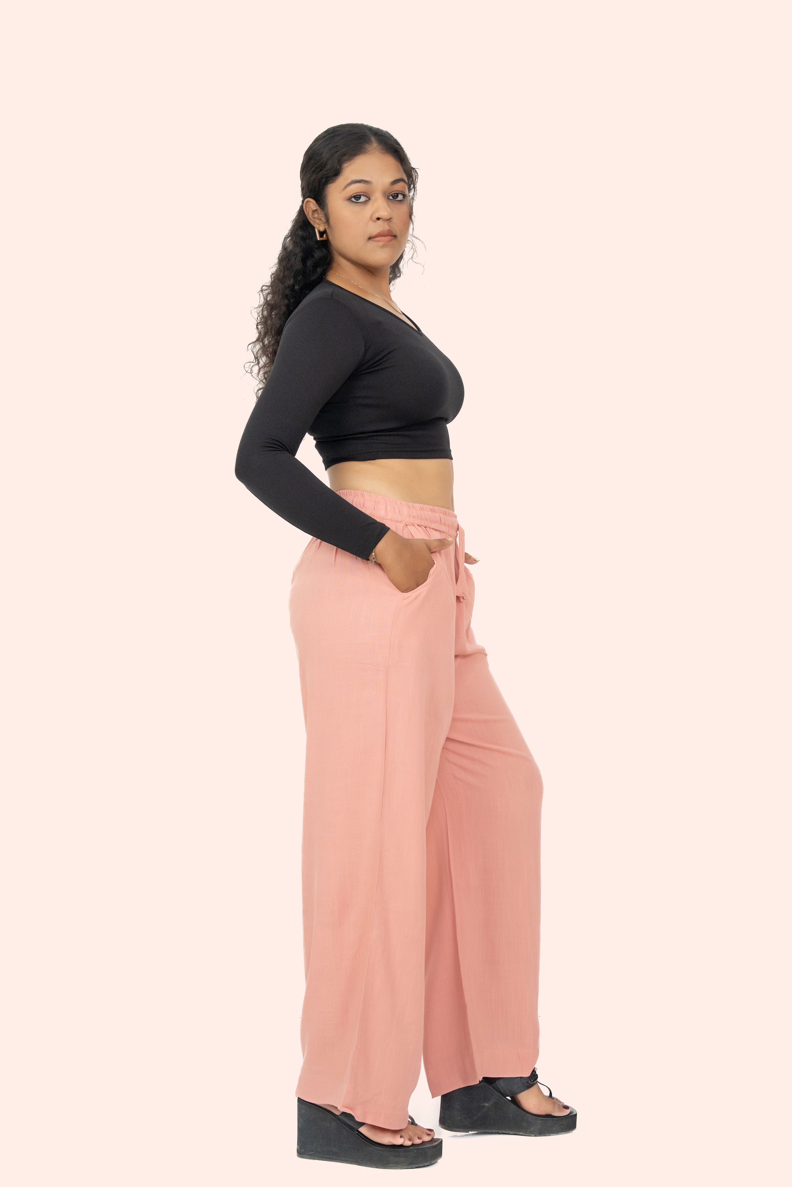 Peach Linen Palazzo