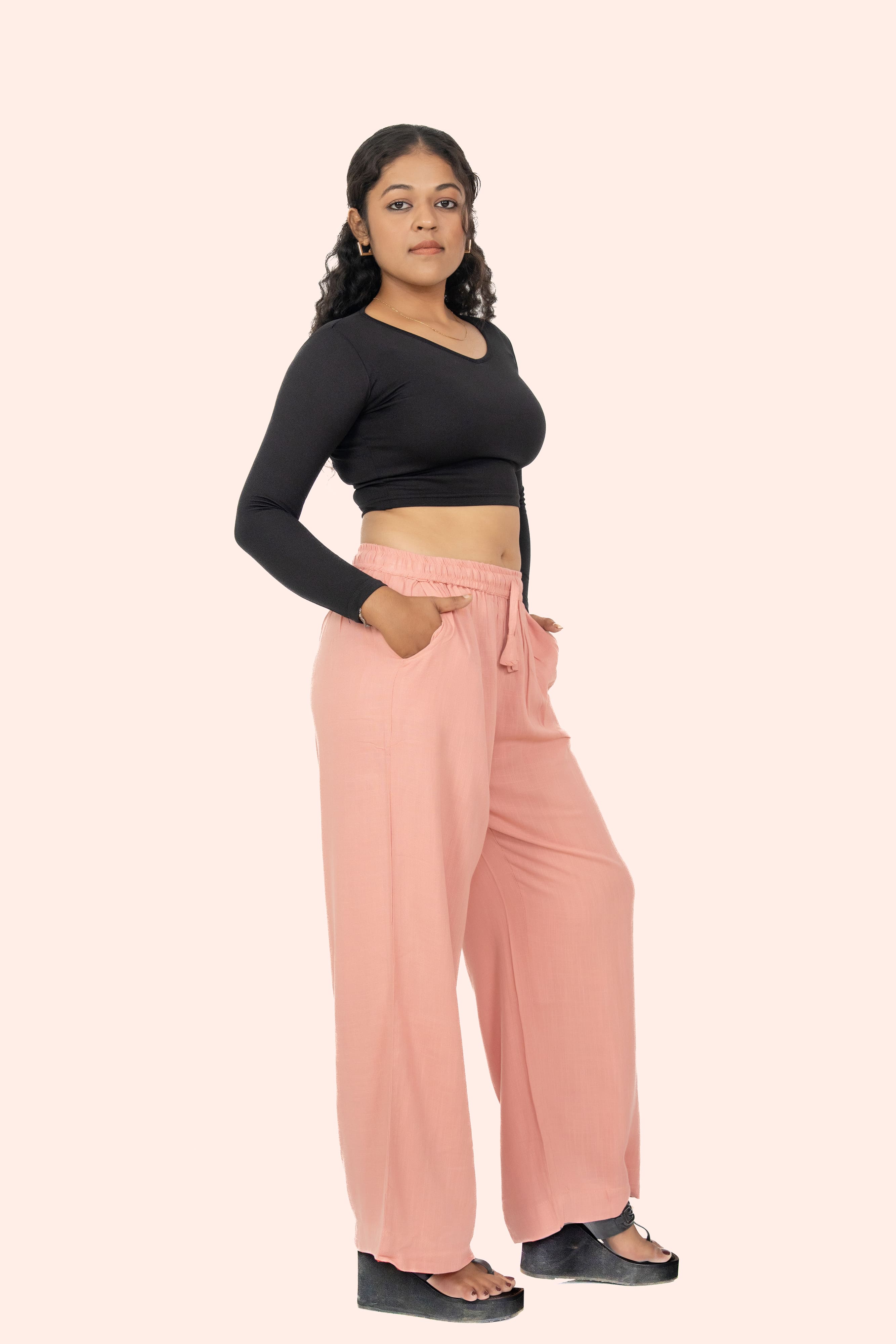 Peach Linen Palazzo