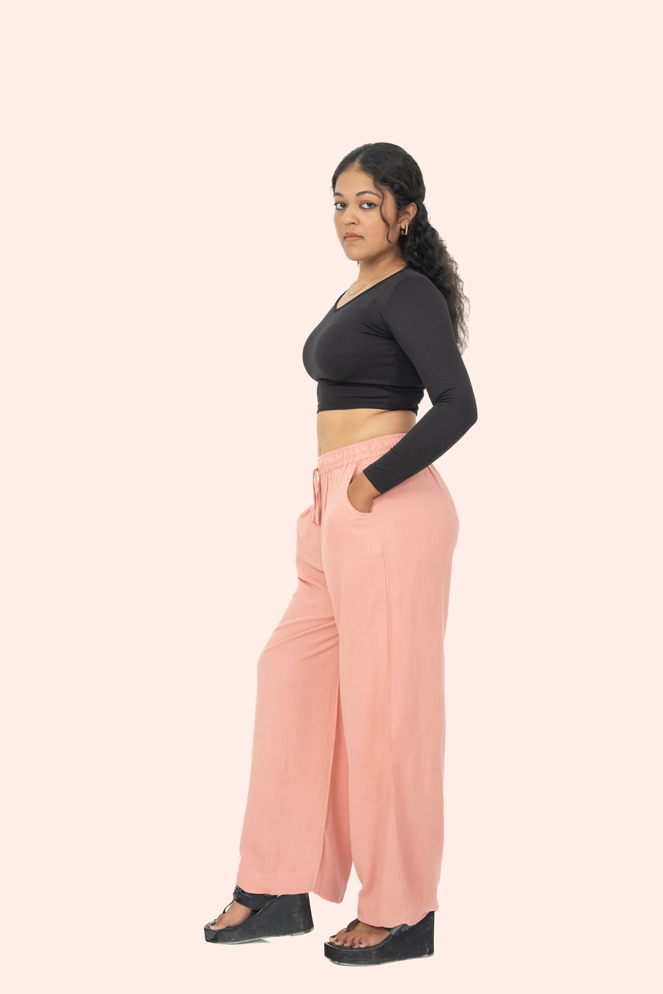 Peach Linen Palazzo