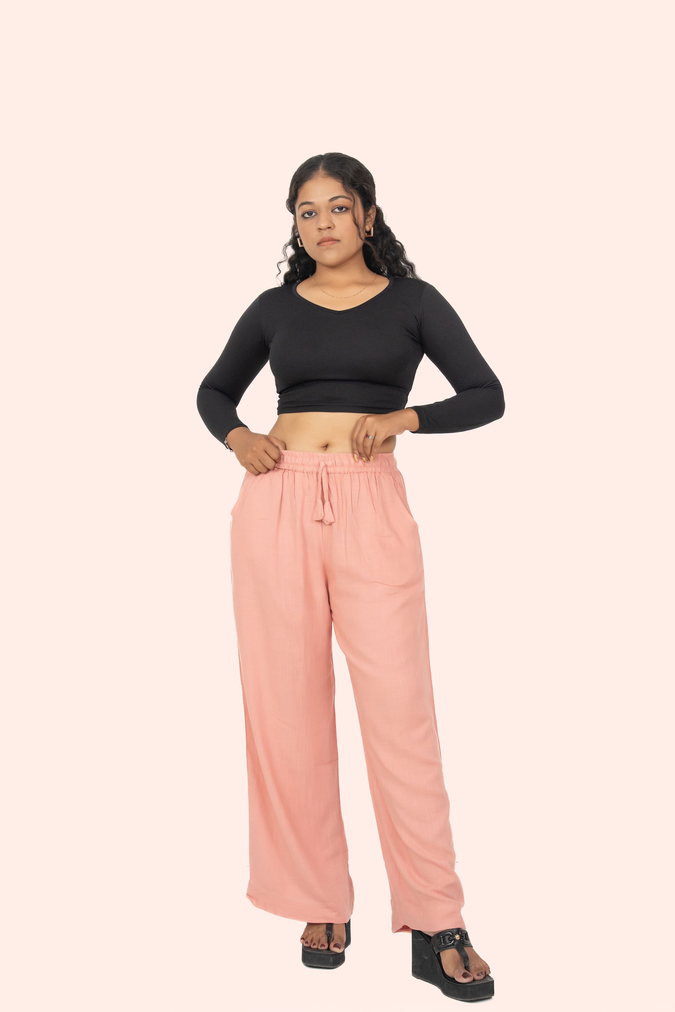 Peach Linen Palazzo