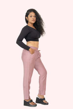 Lilac Rayon Silk Pants