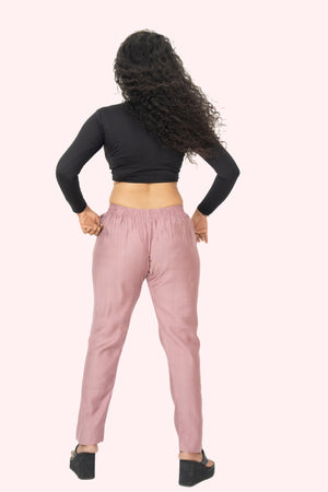 Lilac Rayon Silk Pants