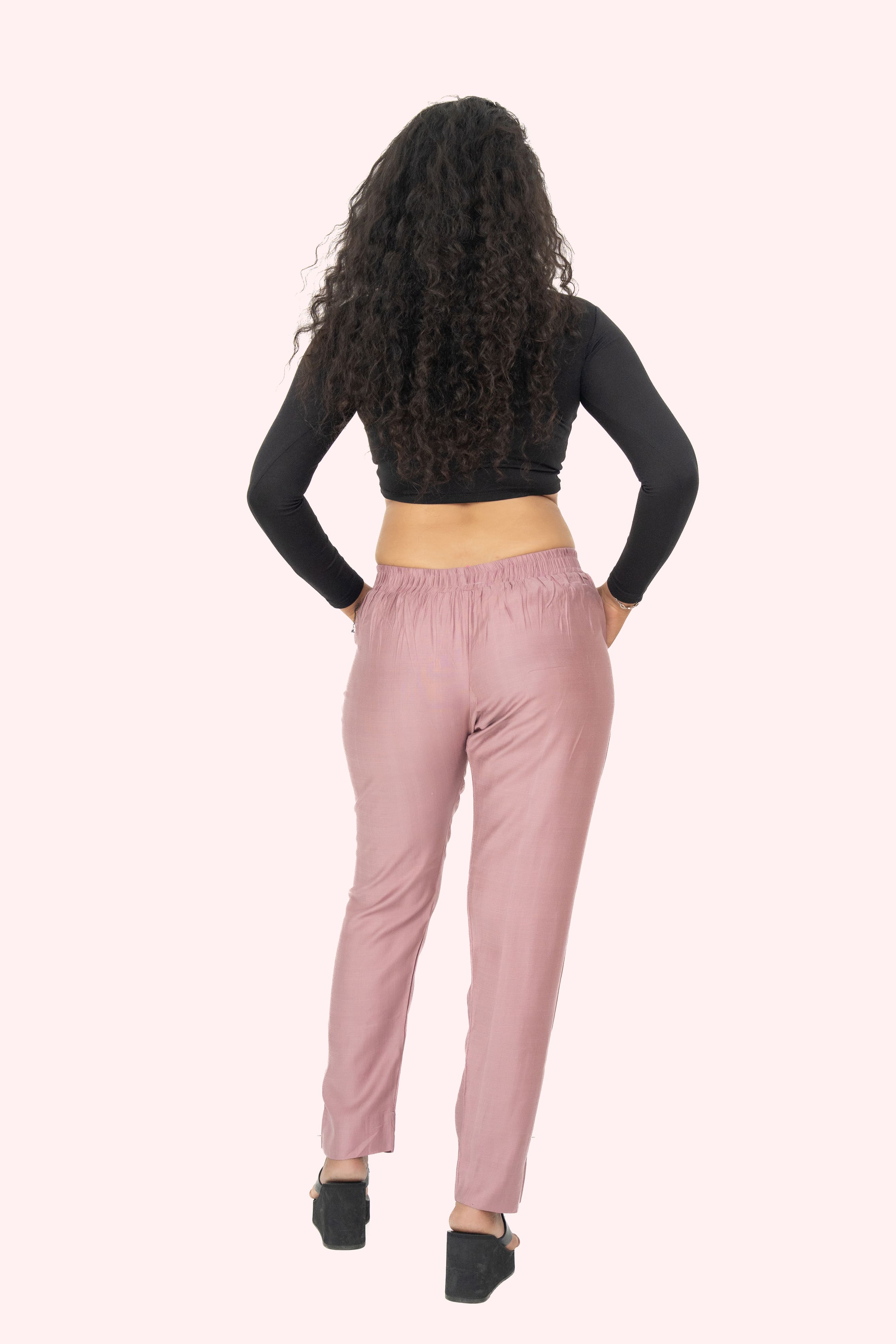 Lilac Rayon Silk Pants