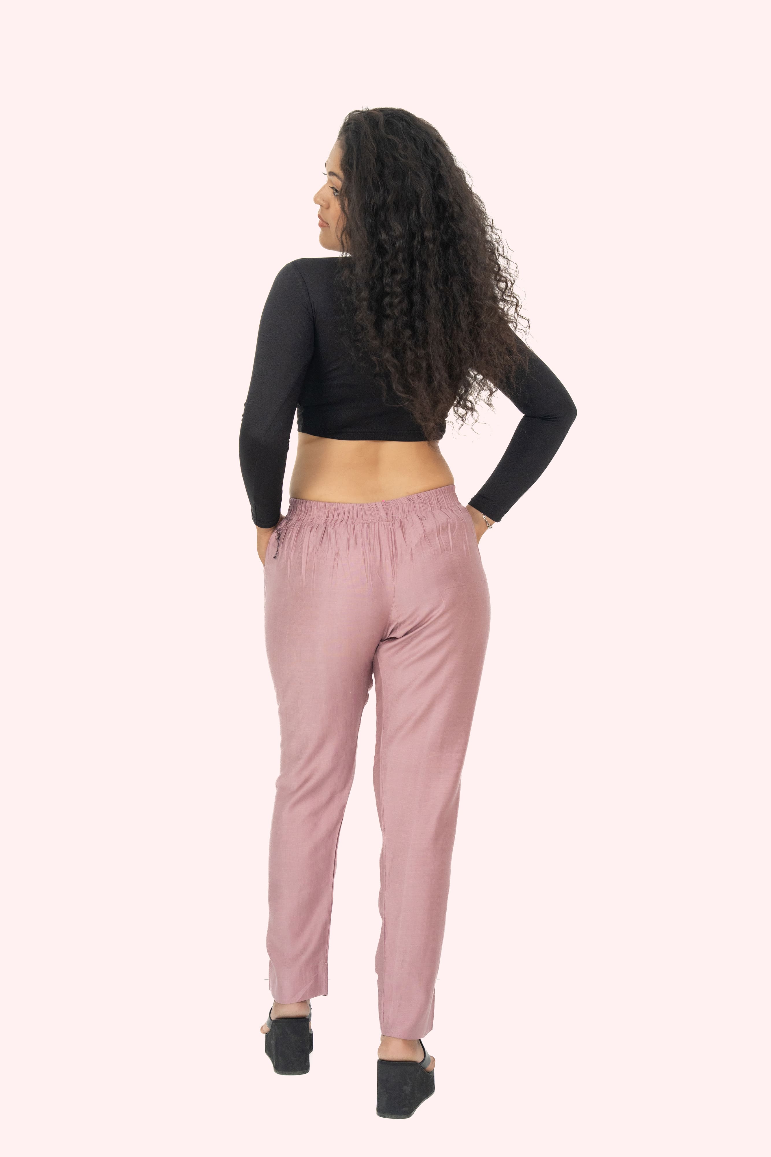 Lilac Rayon Silk Pants