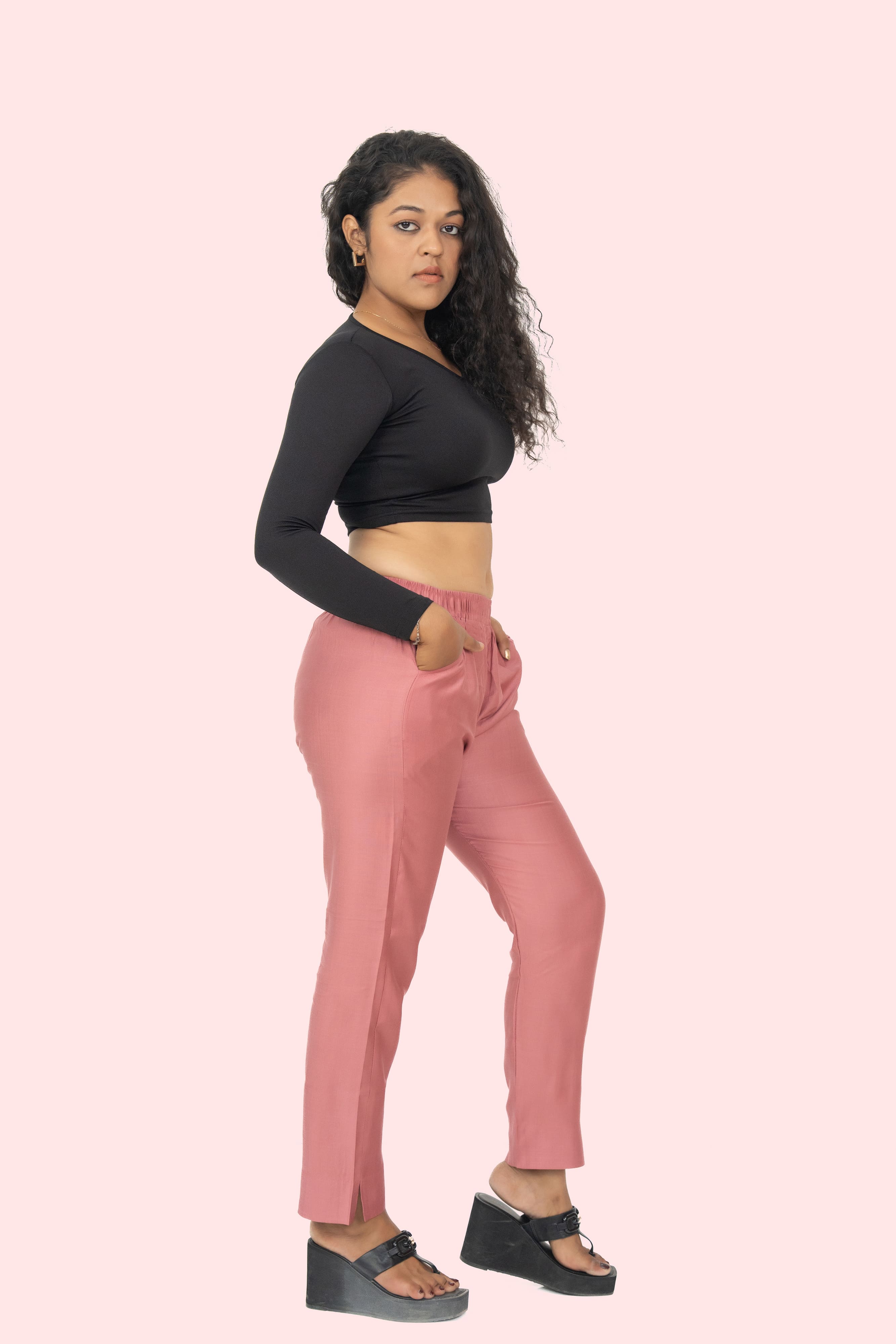 Pearly Purple Rayon Silk Pants