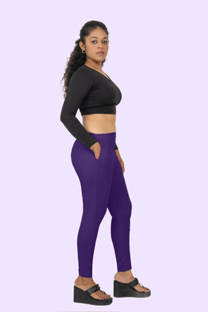 Violet Lycra Stretch Pant
