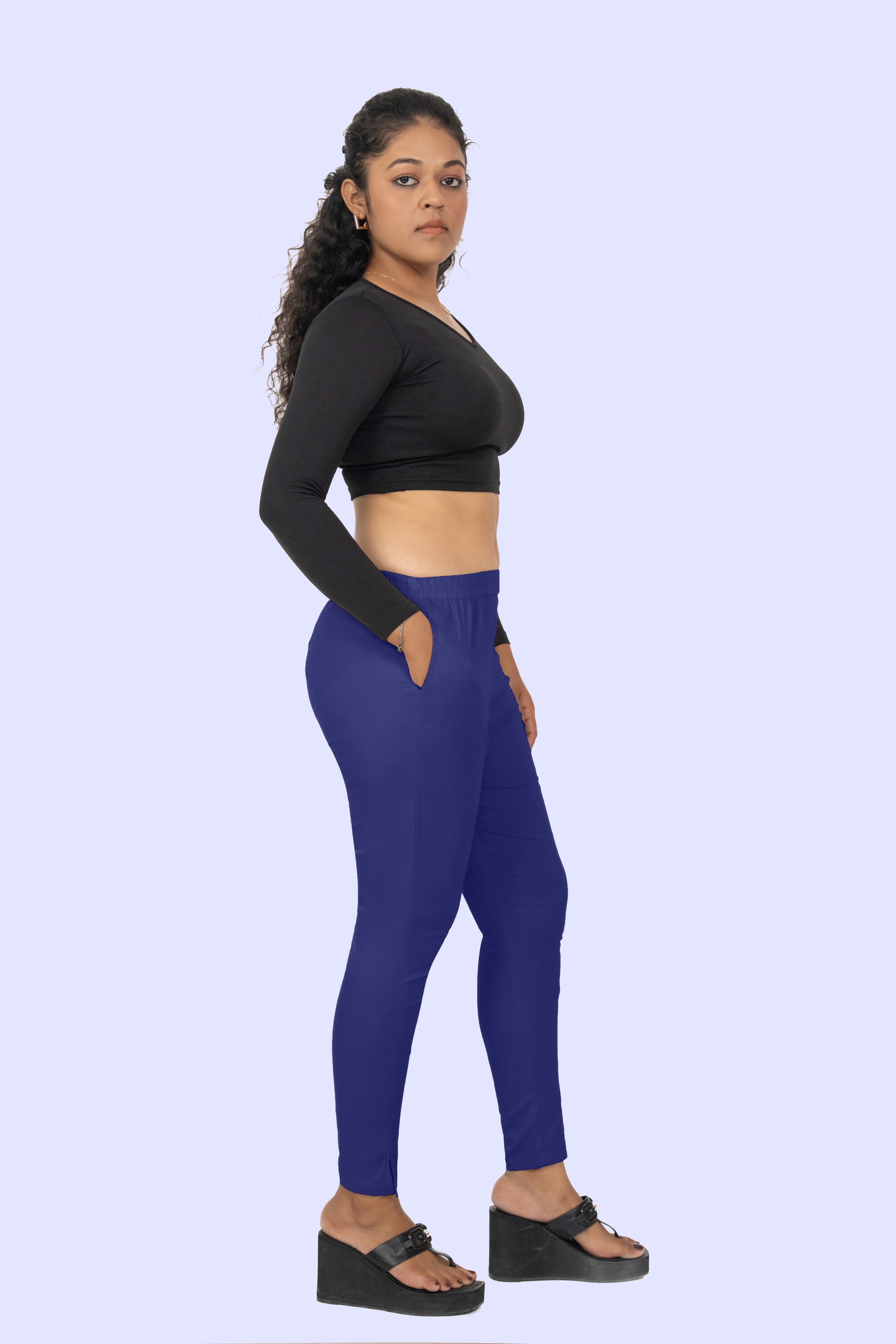 Royal Blue Lycra Stretch Pant