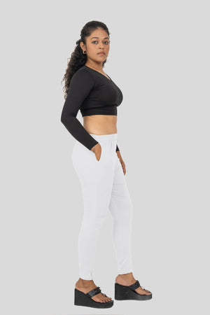 White Lycra Stretch Pant