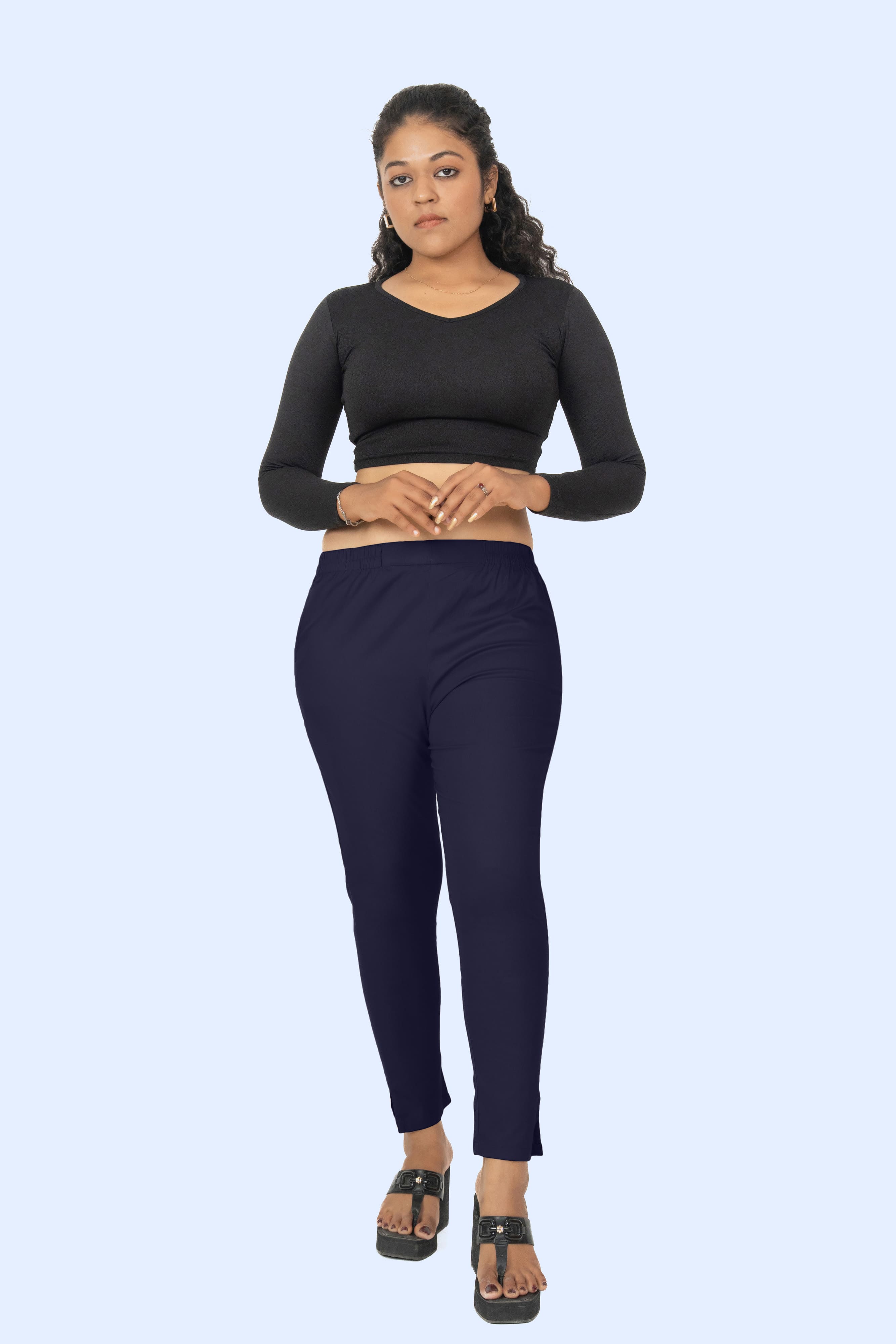 Navy Blue Lycra Stretch Pant