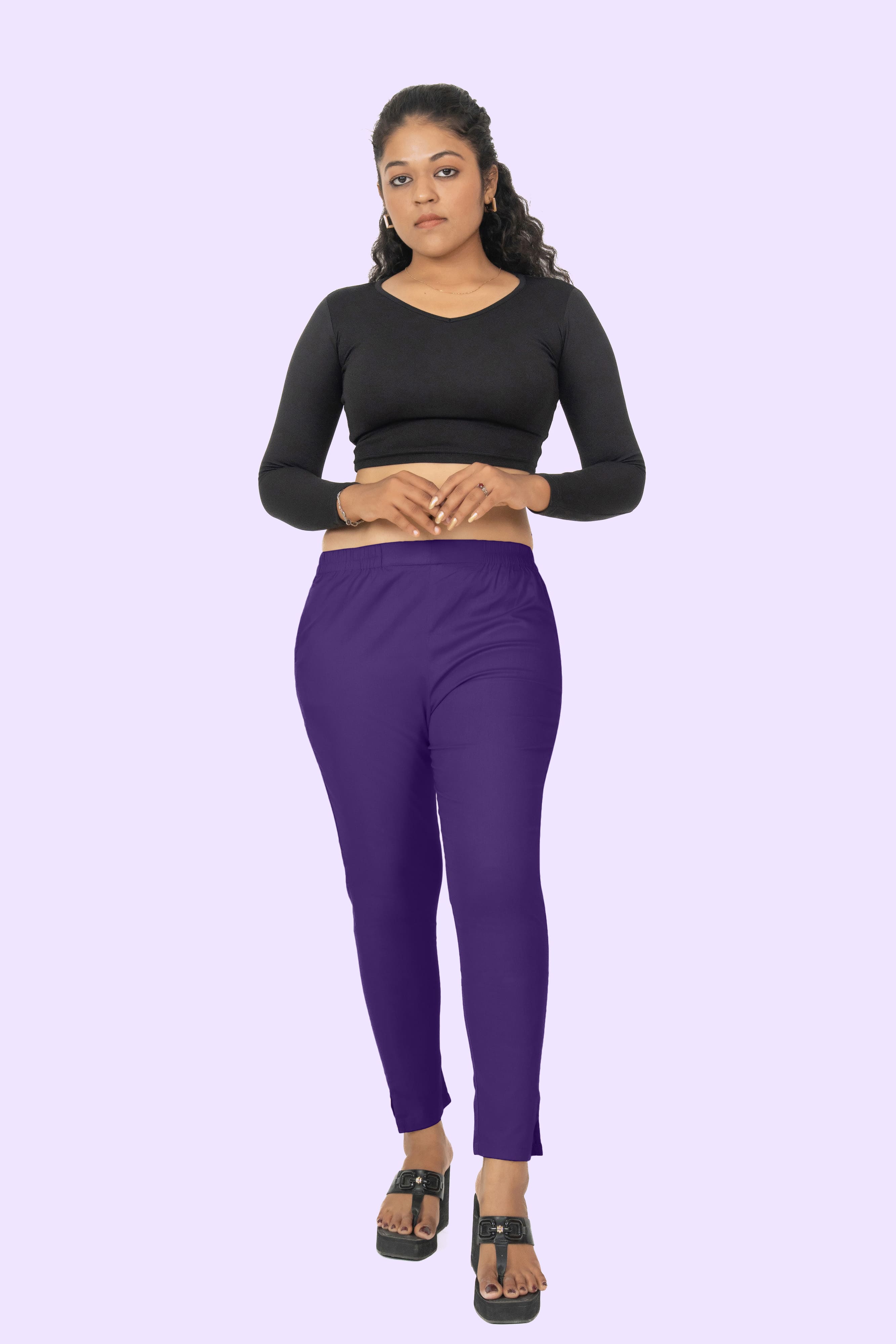 Violet Lycra Stretch Pant