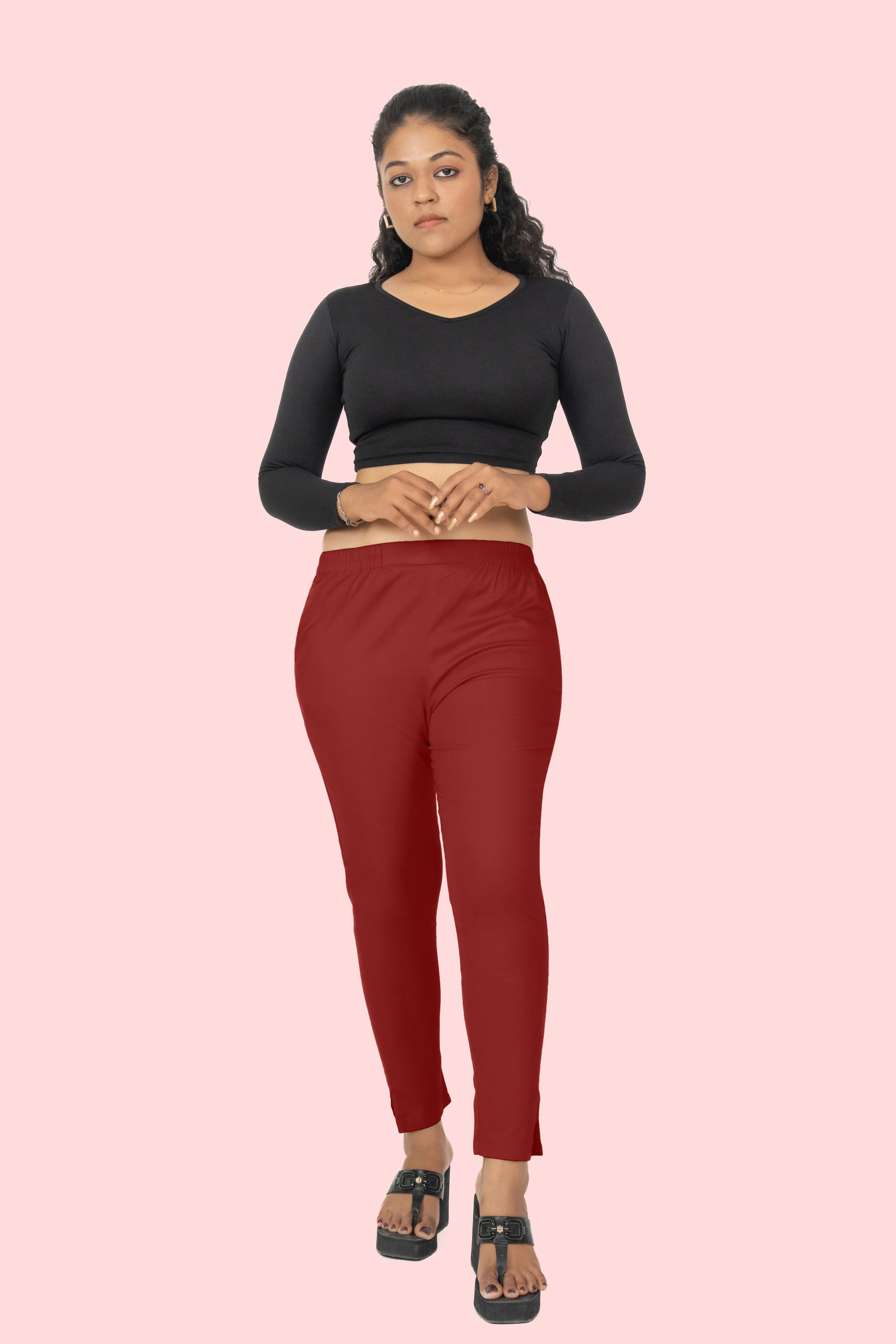 Red Lycra Stretch Pant