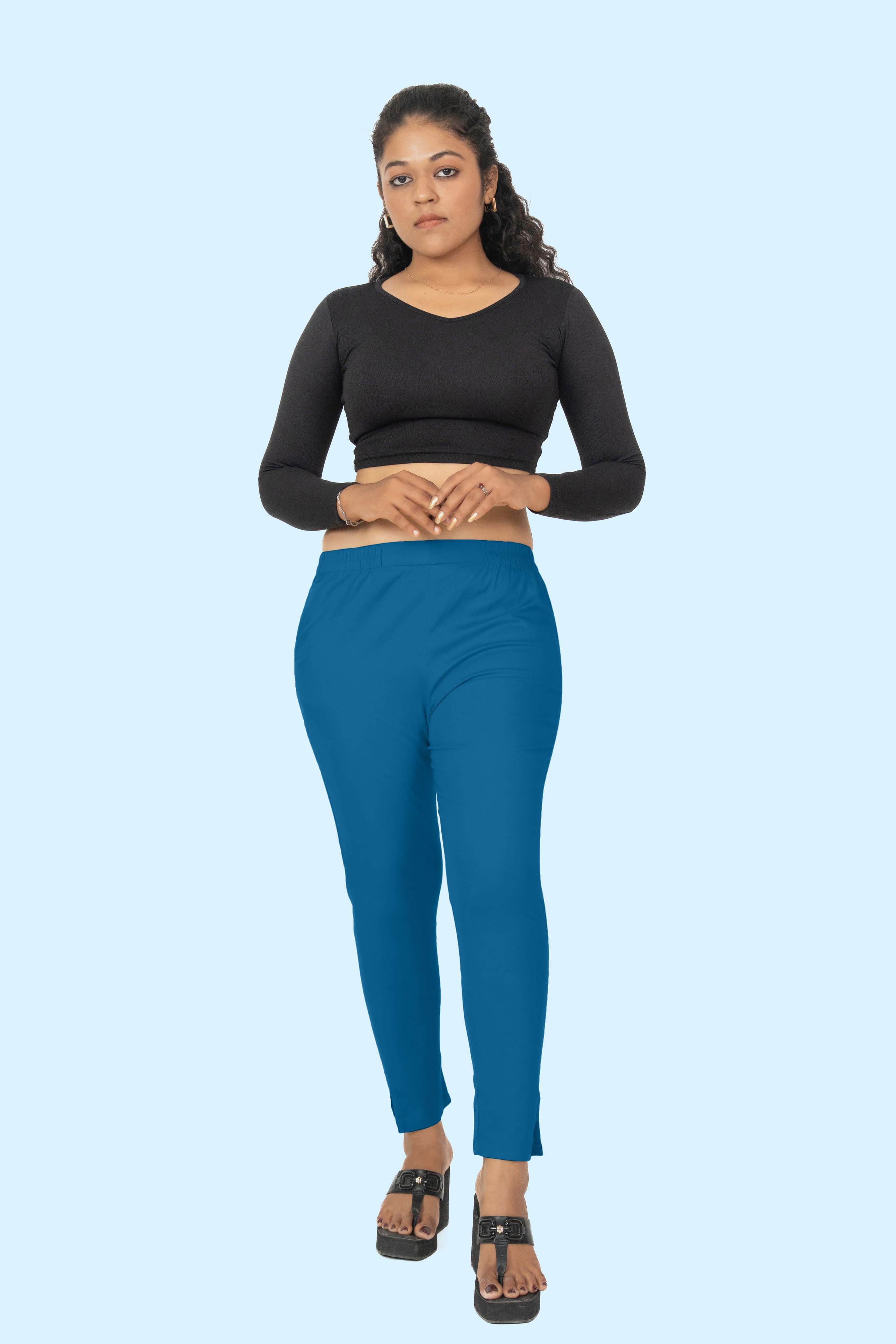 Blue Lycra Stretch Pant