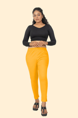 Yellow Lycra Stretch Pant