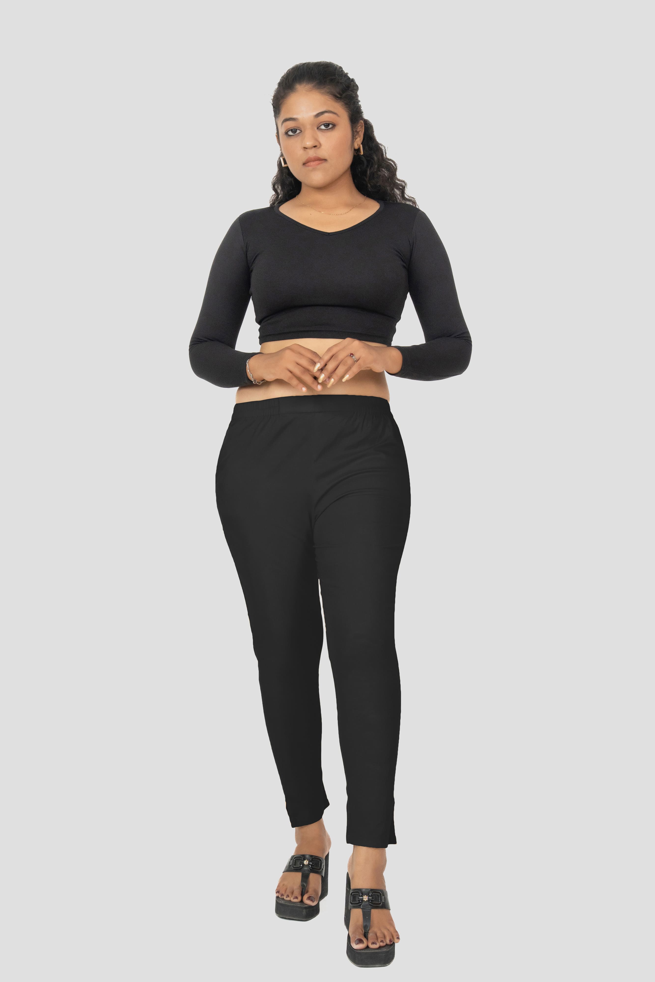Black Lycra Stretch Pant