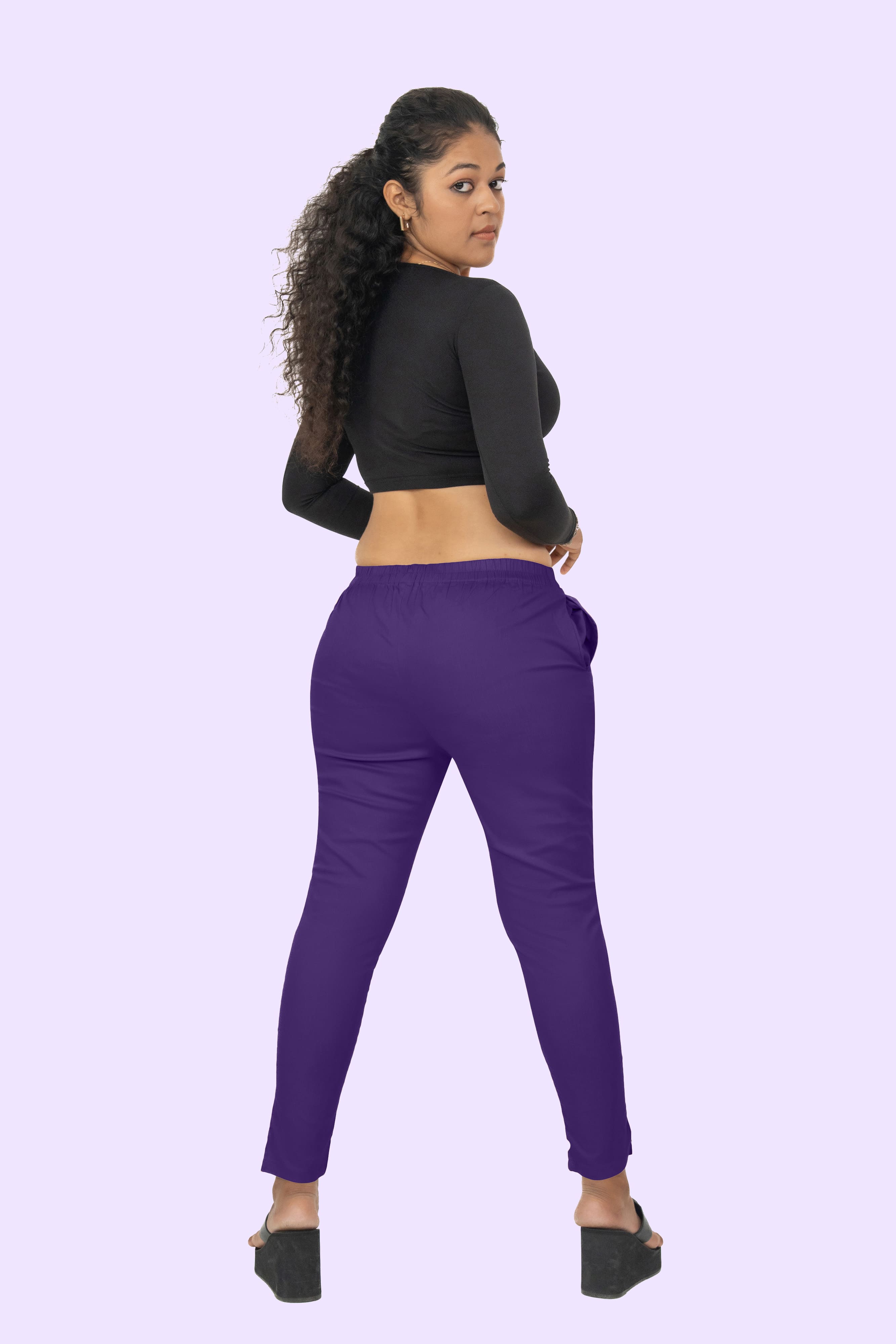Violet Lycra Stretch Pant