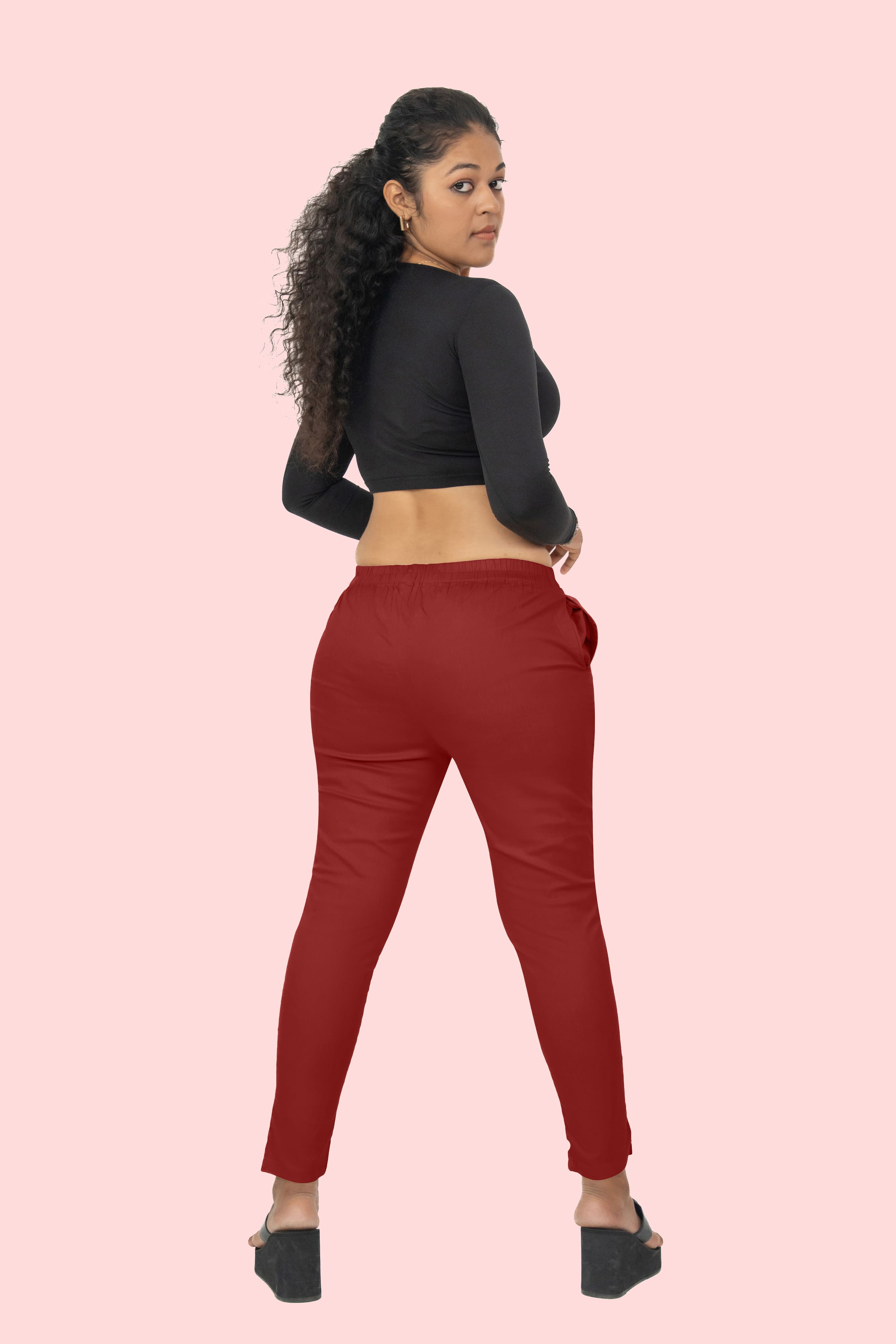Red Lycra Stretch Pant