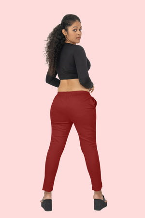 Red Lycra Stretch Pant