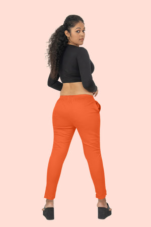 Orange Lycra Stretch Pant