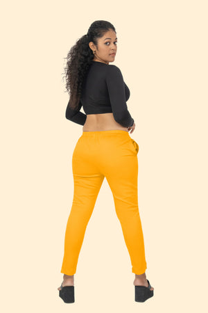 Yellow Lycra Stretch Pant