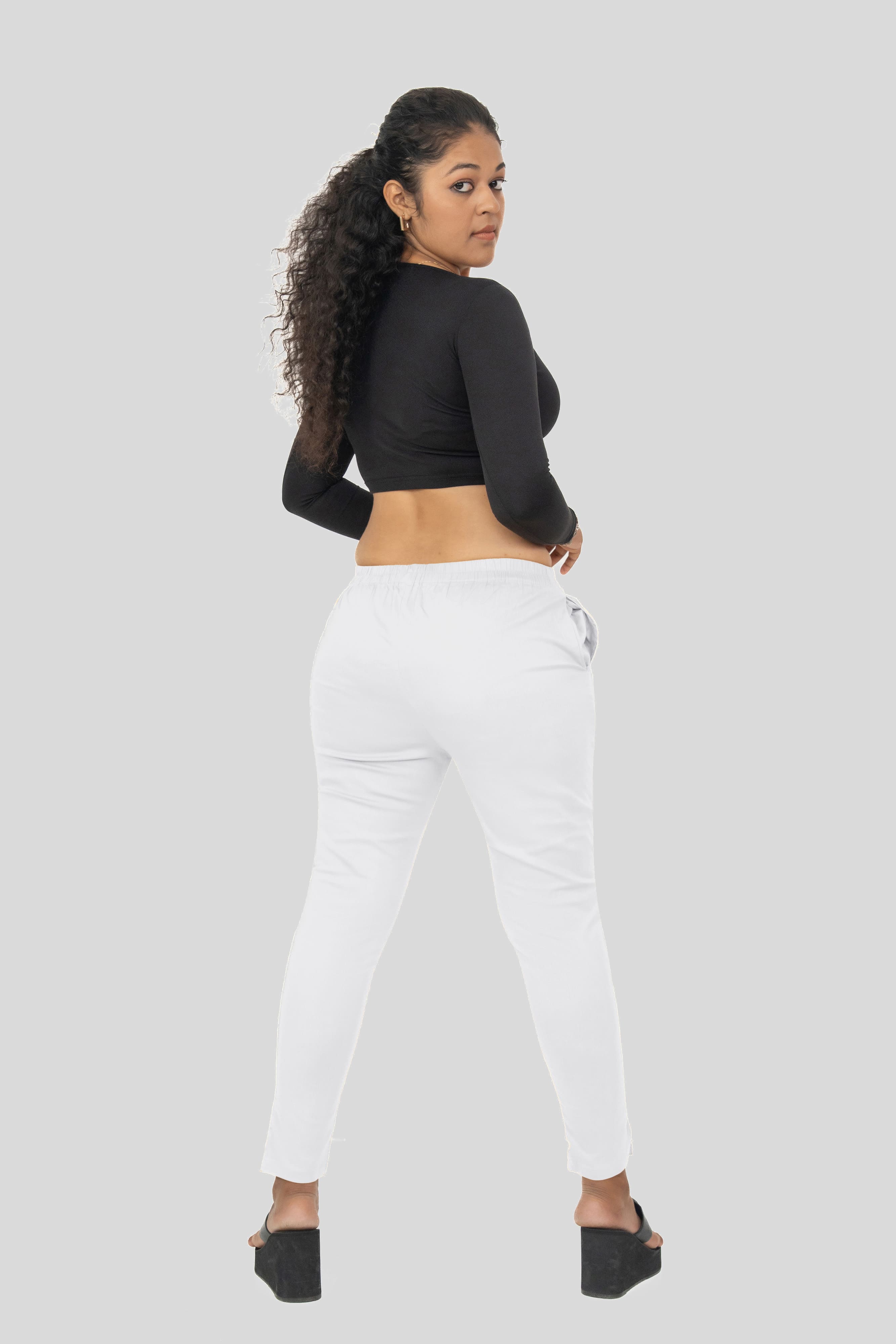 White Lycra Stretch Pant