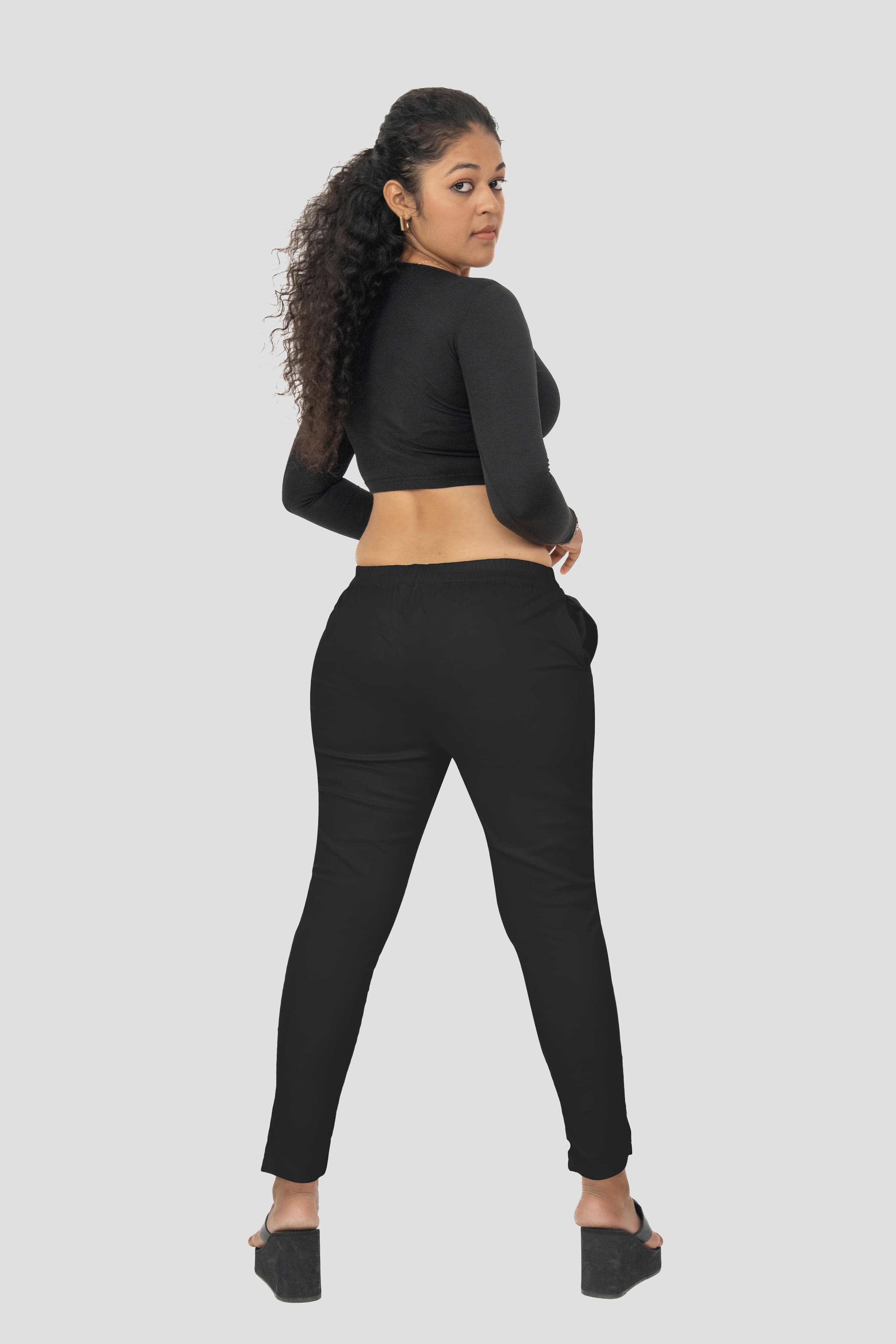 Black Lycra Stretch Pant