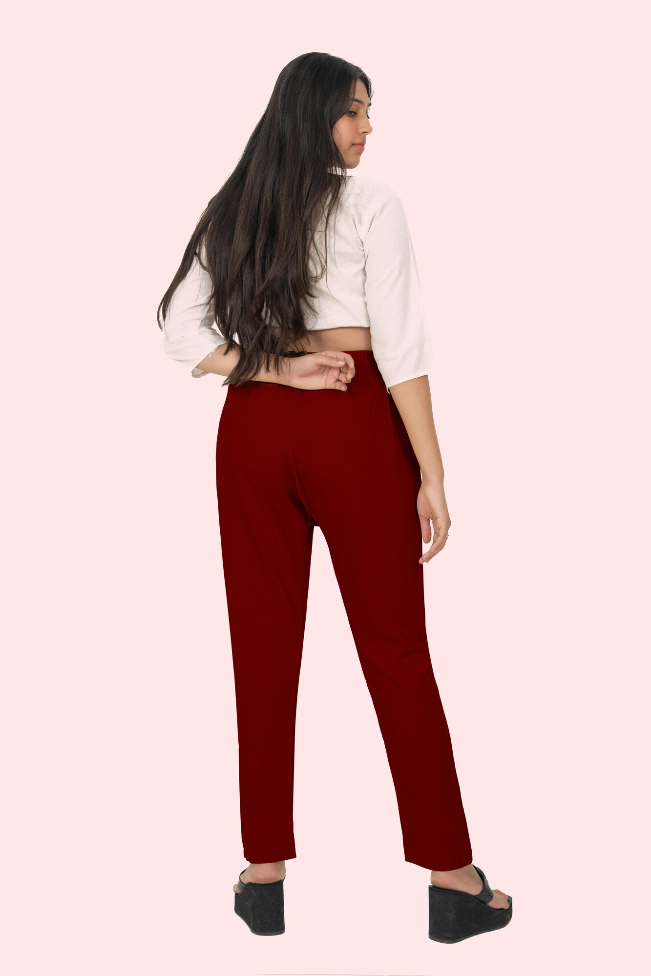 Red Premium Rayon Narrow Fit Palazzo