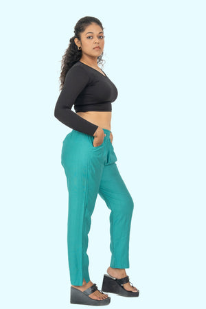 Dark Seafoam Rayon Silk Pants