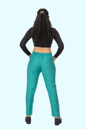 Dark Seafoam Rayon Silk Pants