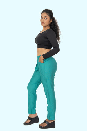 Dark Seafoam Rayon Silk Pants