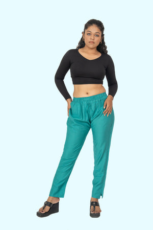 Dark Seafoam Rayon Silk Pants