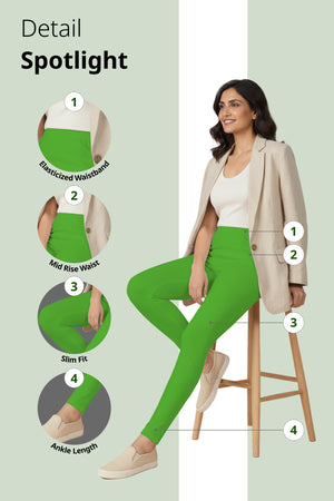 Parrot Green Ankle Length Leggings