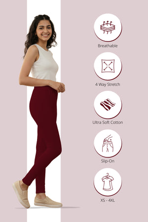 Ribbon Red Ankle Length Leggings