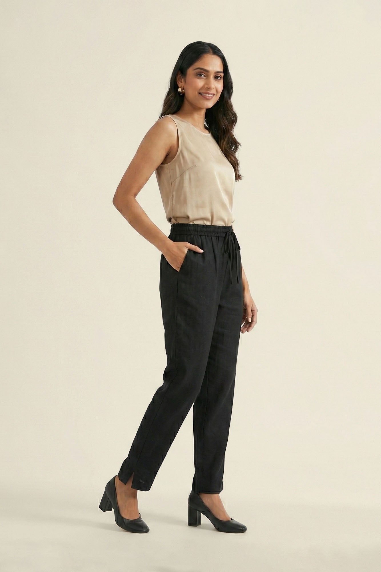 Black Linen Pant