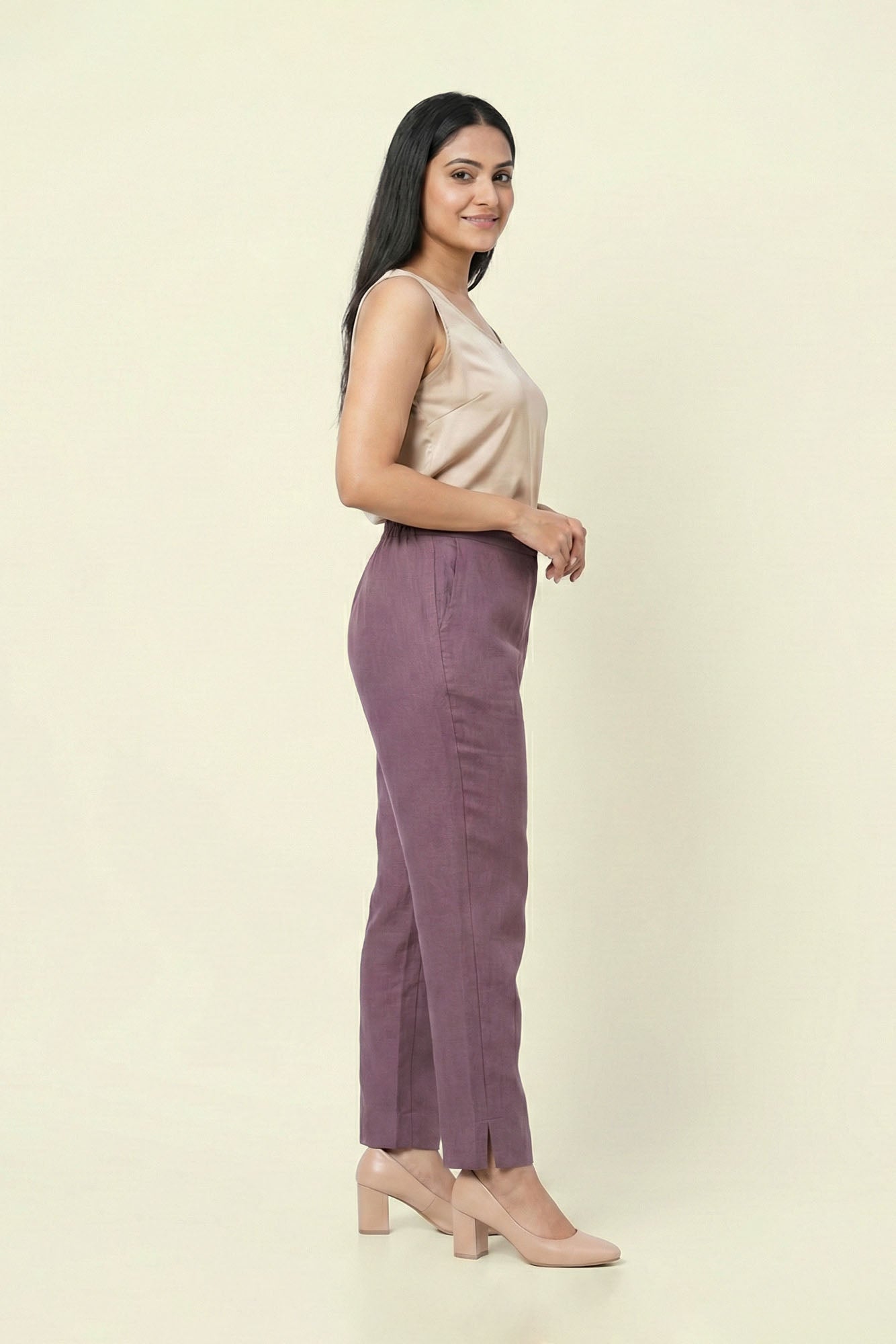Dusty Purple Linen Pant