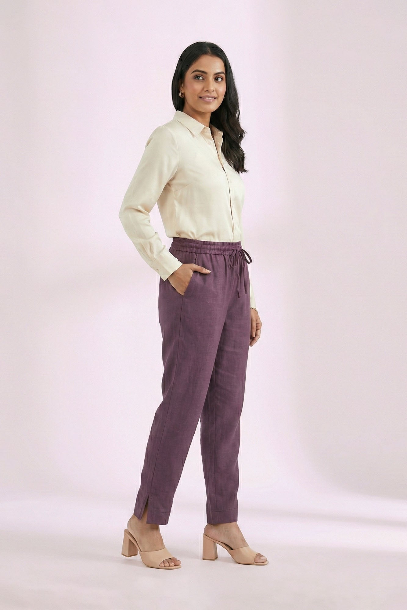 Deep Purple Linen Pant