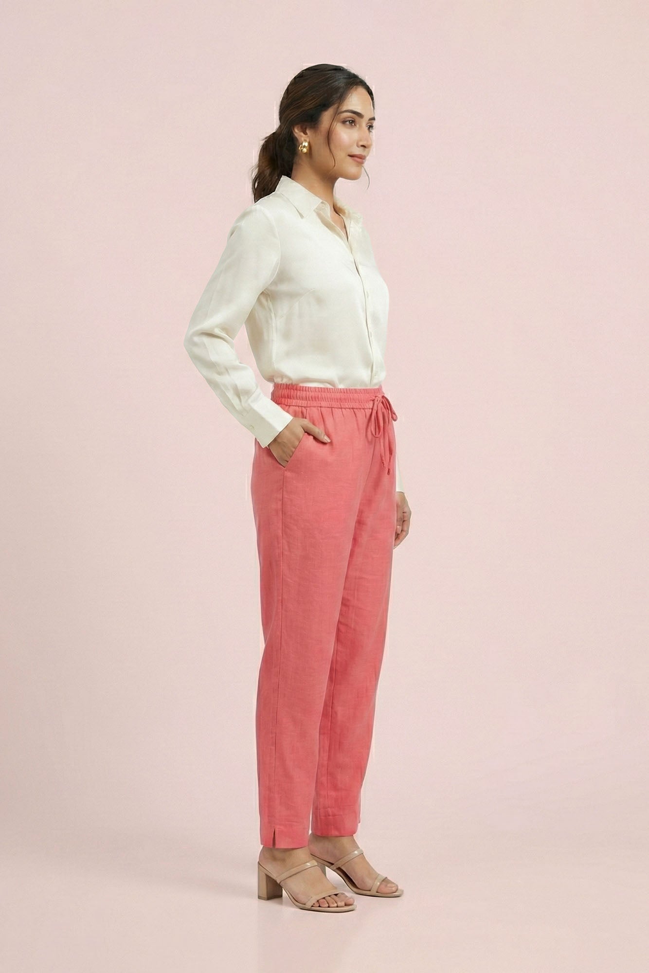 Peach Linen Pant