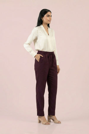Wine Linen Pant