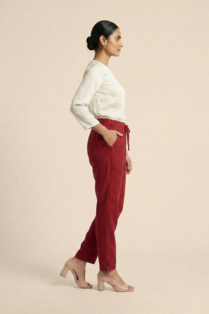 Maroon Linen Pant
