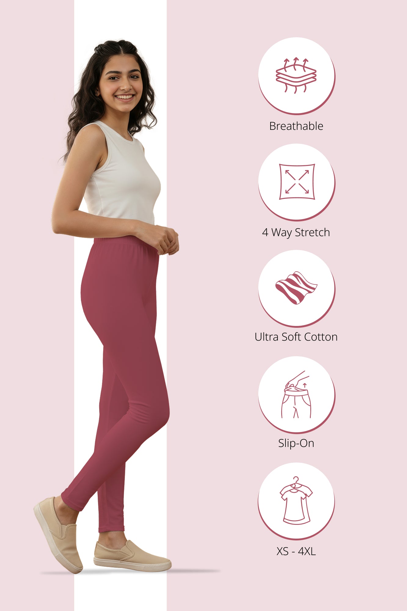 Rose Of Sharon Ankle Length Leggings