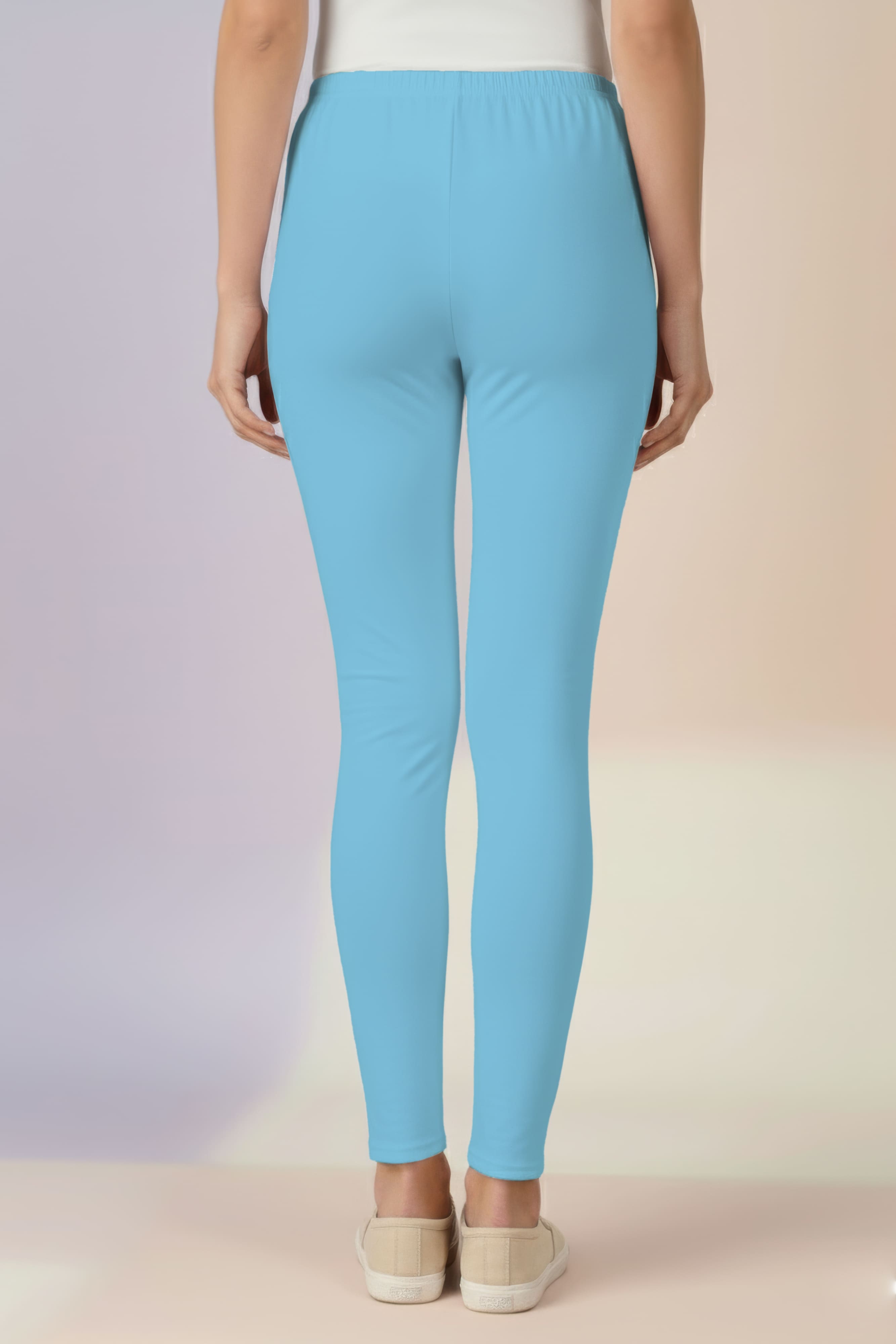 Sky Blue Ankle Length Leggings