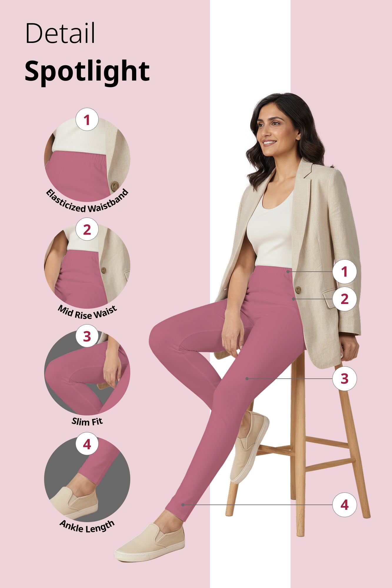 Strawberry Ice Ankle Length Leggings