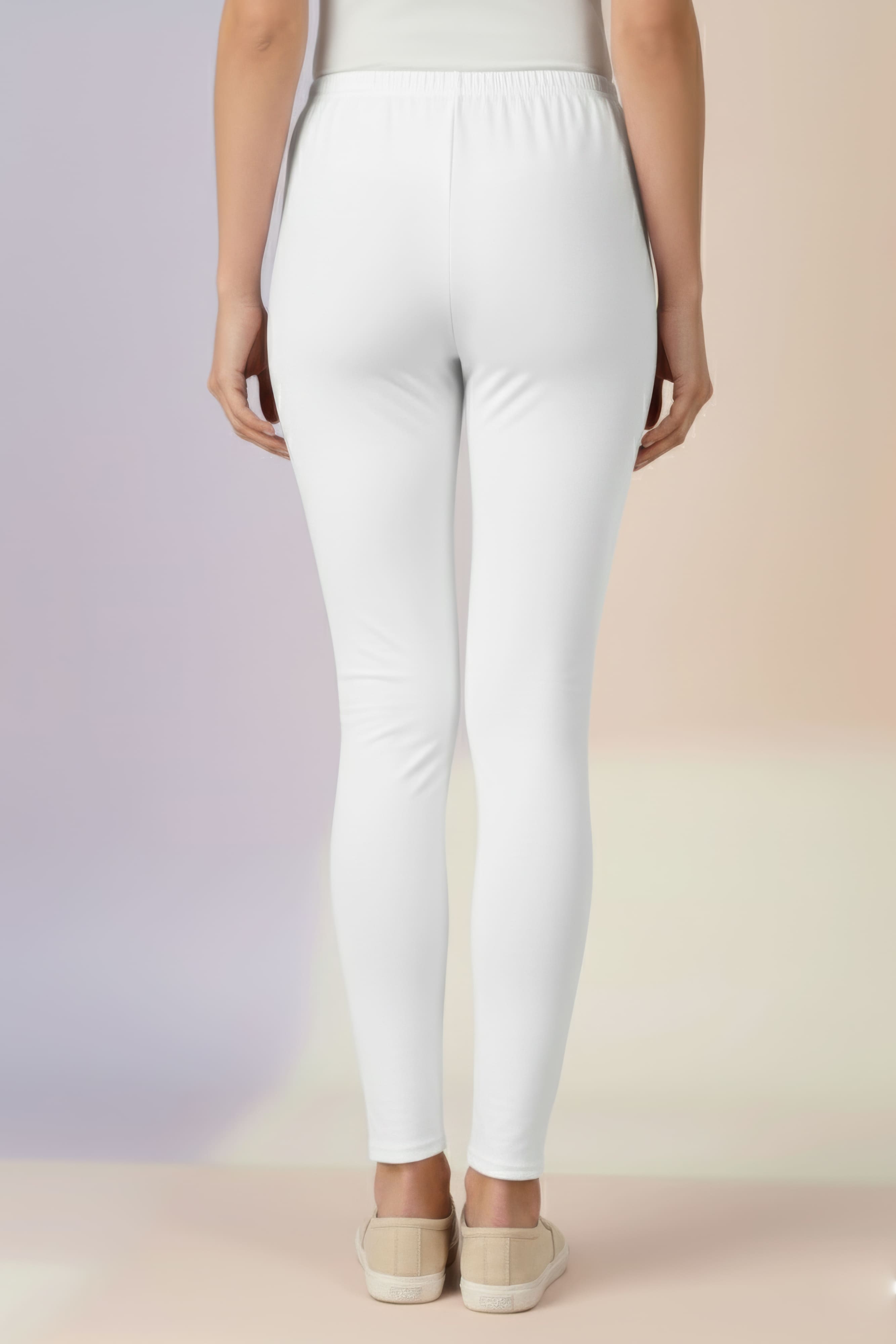 White Ankle Length Leggings