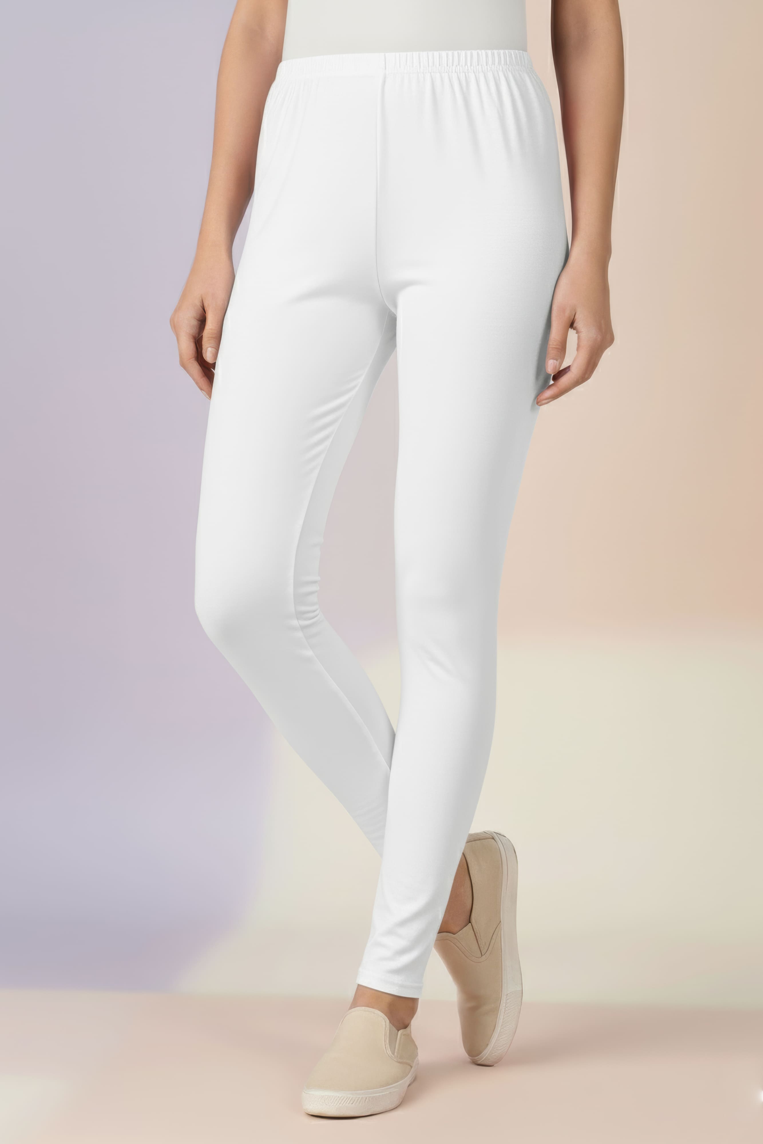 White Ankle Length Leggings