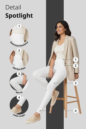 White Ankle Length Leggings