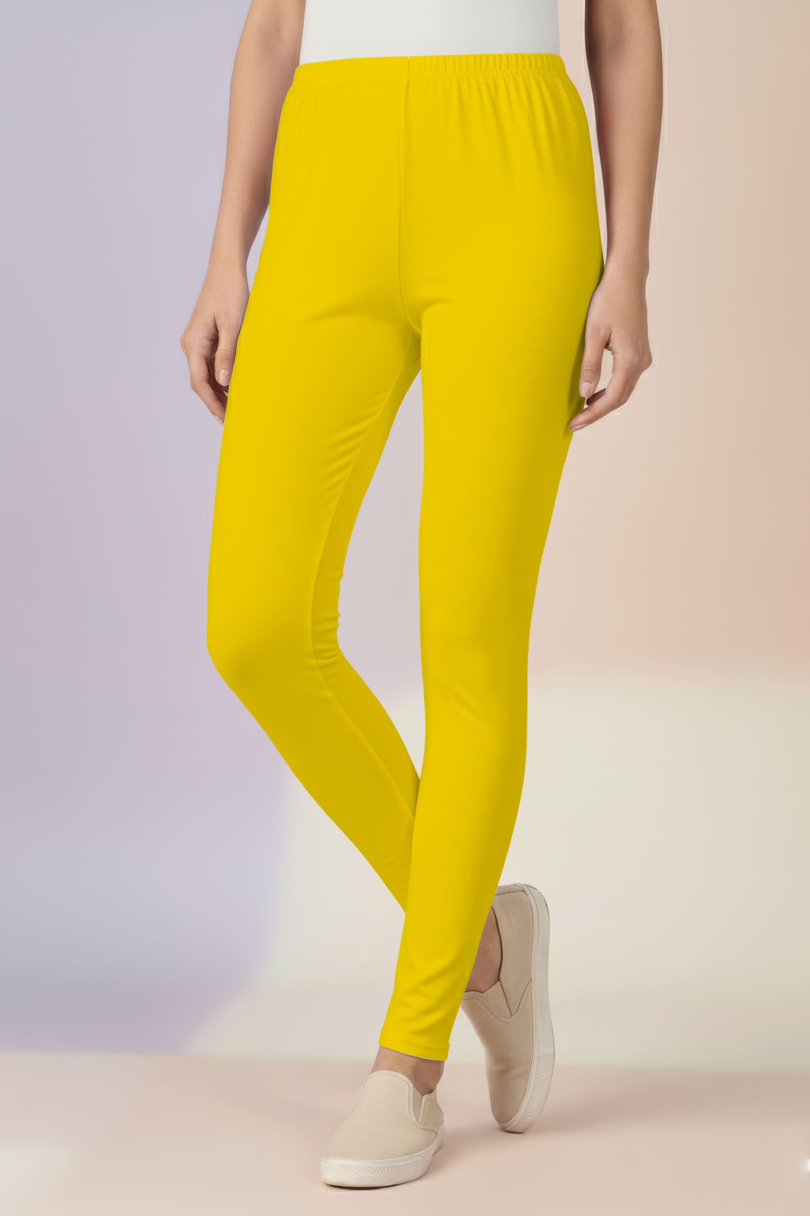Yellow Gold Ankle Length Leggings