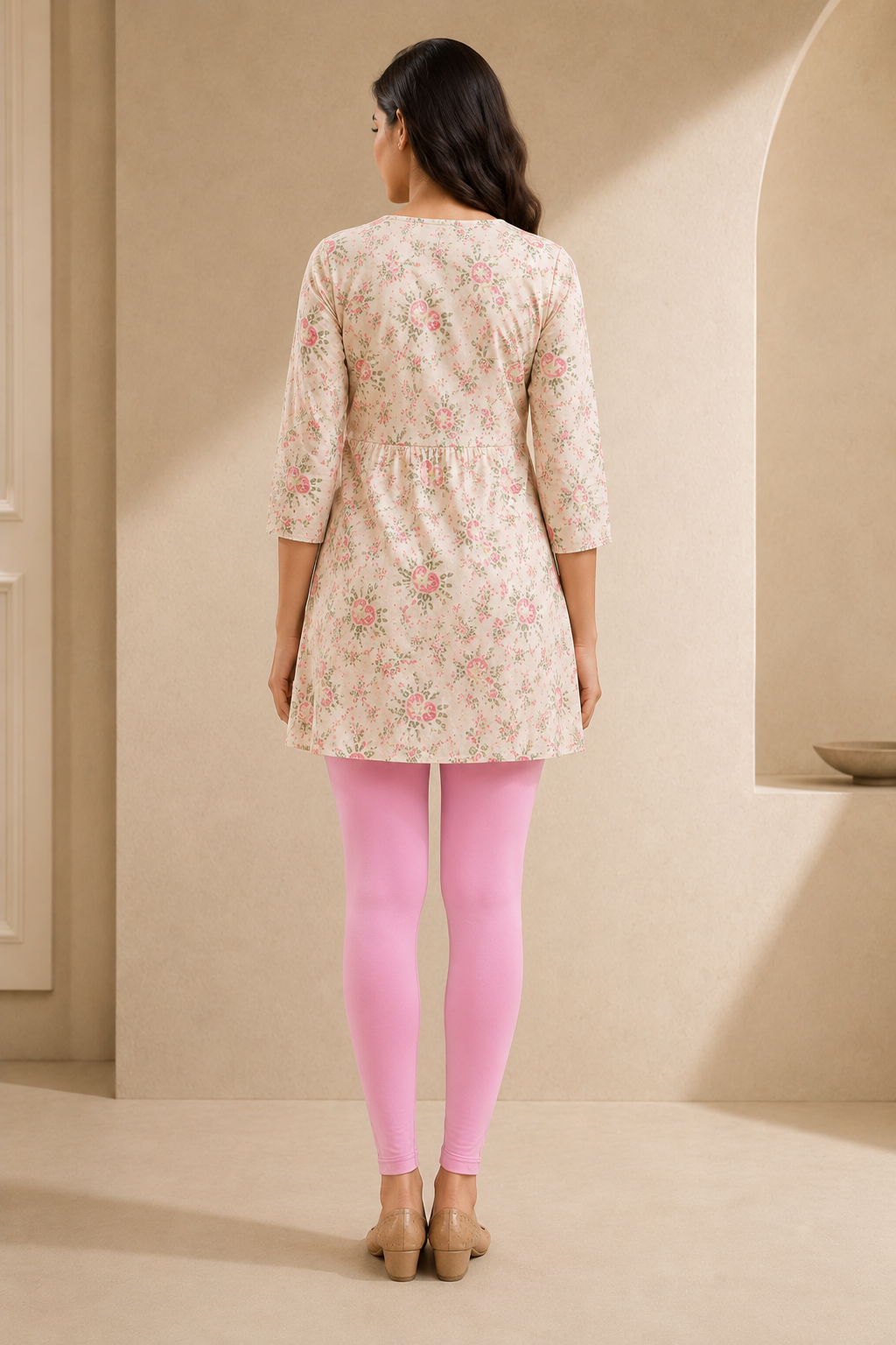 Baby Pink Ankle Length Leggings