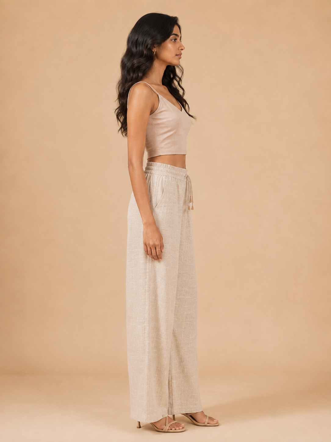 Beige Linen Palazzo