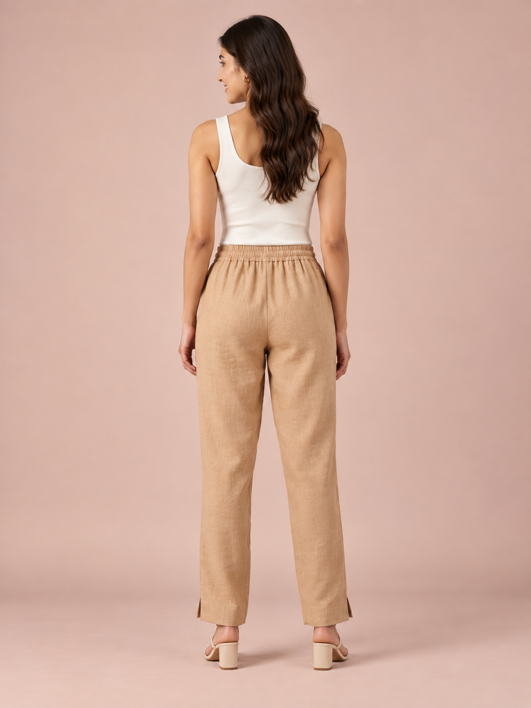 Beige Linen Pant